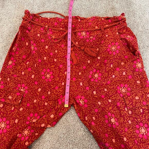 Sundance Women's Cotton Pants Red Pink Boho Tassles Size M - Picture 7 of 11